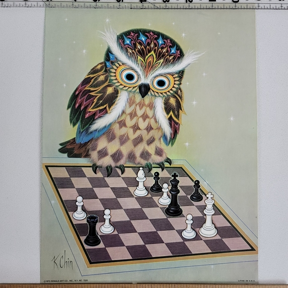 Vtg 1973 The Wise Owls Color Prints By K Chin - First Edition - Picture 5 of 16